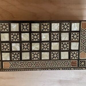 Backgammon Set Wood and Mother of Pearl